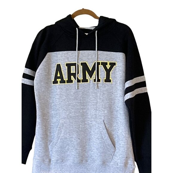 Top of the World Women's Army Logo Hooded Sweatshirt Black Gray Size M NWT - Picture 1 of 7
